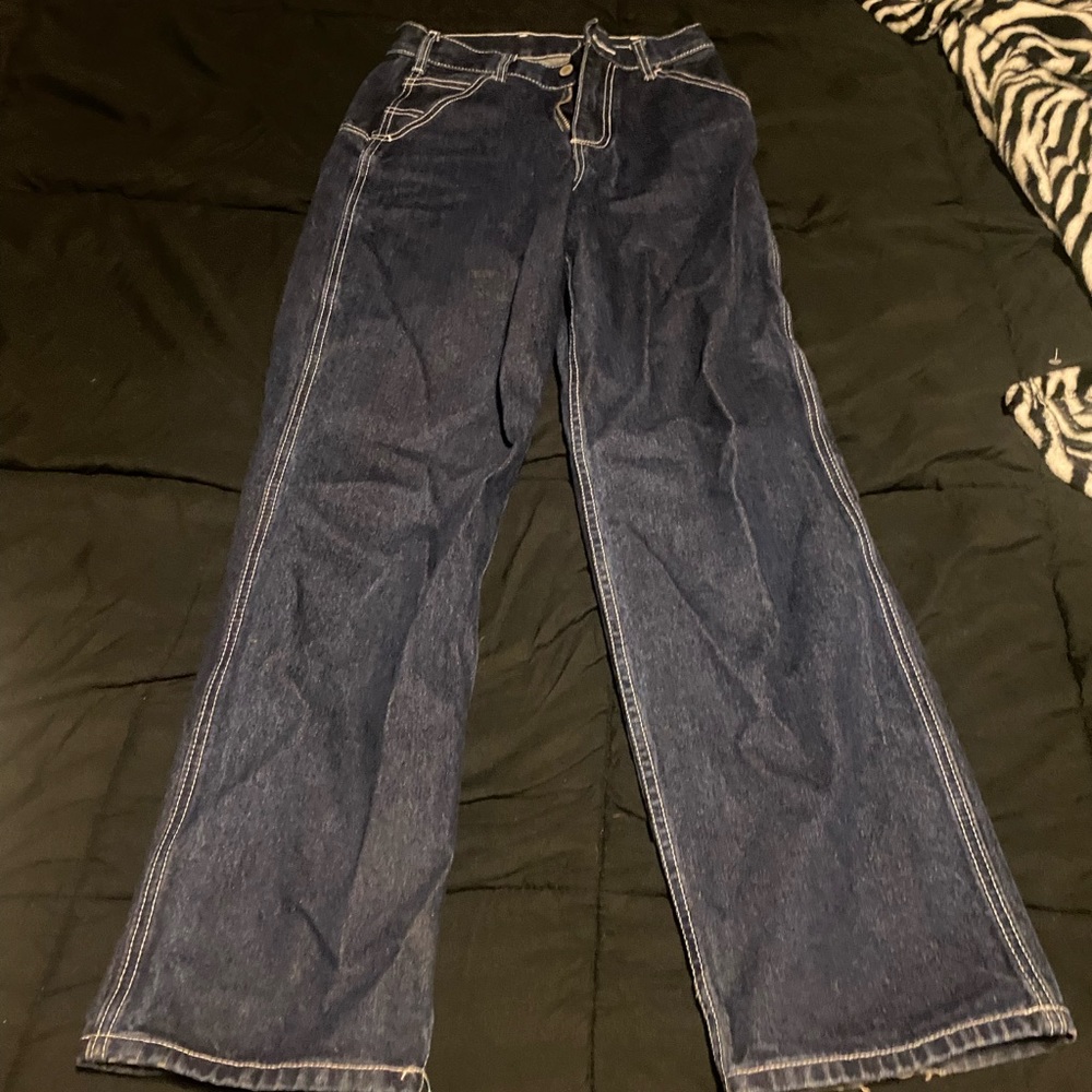 brandy meville high waisted dark wash jeans